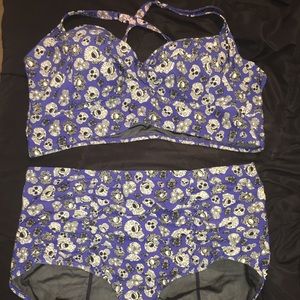Blue Sugar Skull Torrid Swim Suit